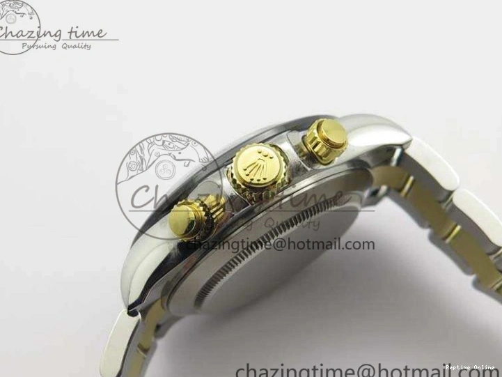 1230 FlexibleFit Daytona SS YG Ceramic Bezel JH Best Edition Gold Dial On SS YG Bracelet A 3528